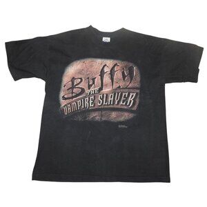 Vintage 1998 Buffy the Vampire Slayer Tee T-Shirt Size Large Fox Blue Grape USA